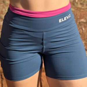 Shorts cós duplo Azul Petróleo/Fúcsia