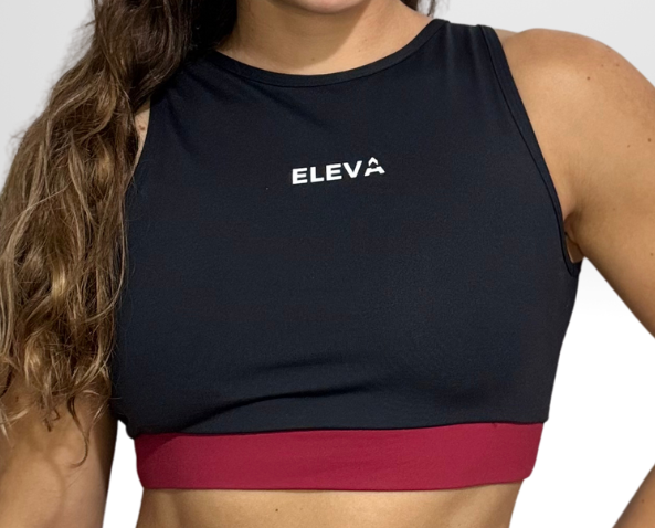 Top Recortado Preto/Wine